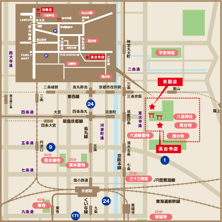 Map of Kyoto