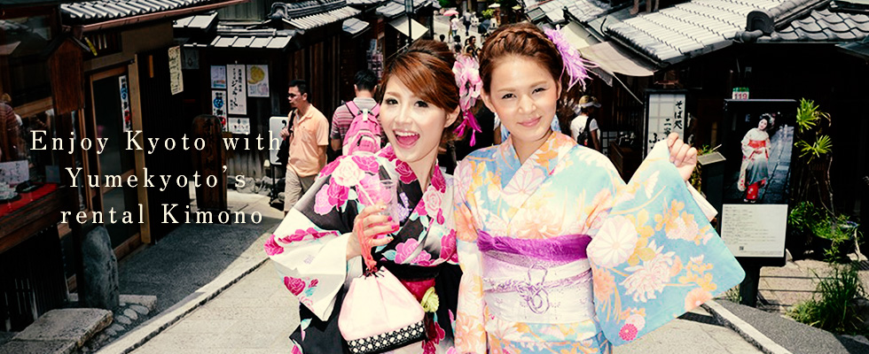 Enjoy Kyoto with Yumekyoto’s rental Kimono