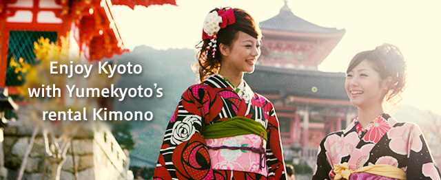 Enjoy Kyoto with Yumekyoto’s rental Kimono
