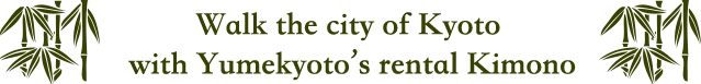 Walk the city of Kyoto with Yumekyoto’s rental Kimono